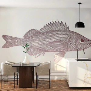 Fototapeta Premium Sand - Ryba s veľkými očami - Ryby, Pod vodou, Minimalistický - 200x140 cm