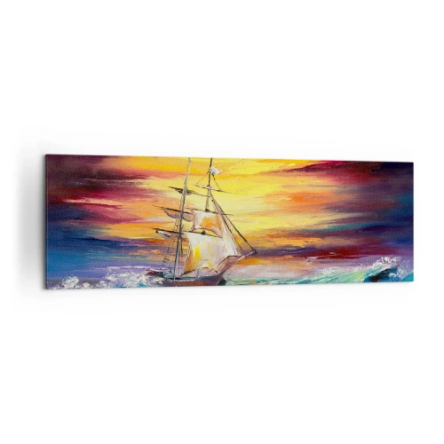 Obraz na plátne - Statočne proti vlnám - 160x50 cm