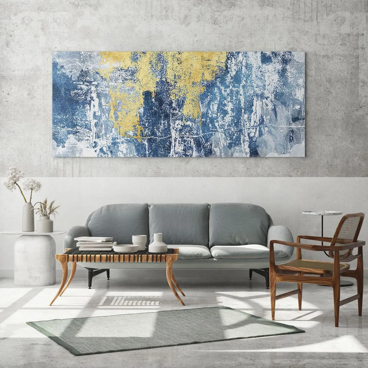 Obraz na skle - Abstrakcia s dobrou náladou - 100x40 cm