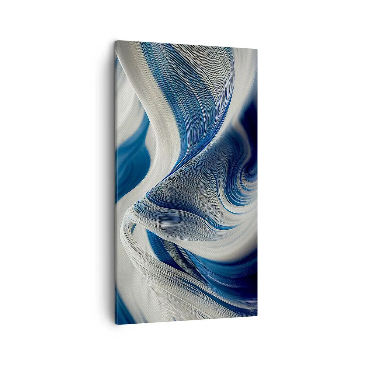 Obraz na plátne - Plynulosť modrej a bielej - 45x80 cm