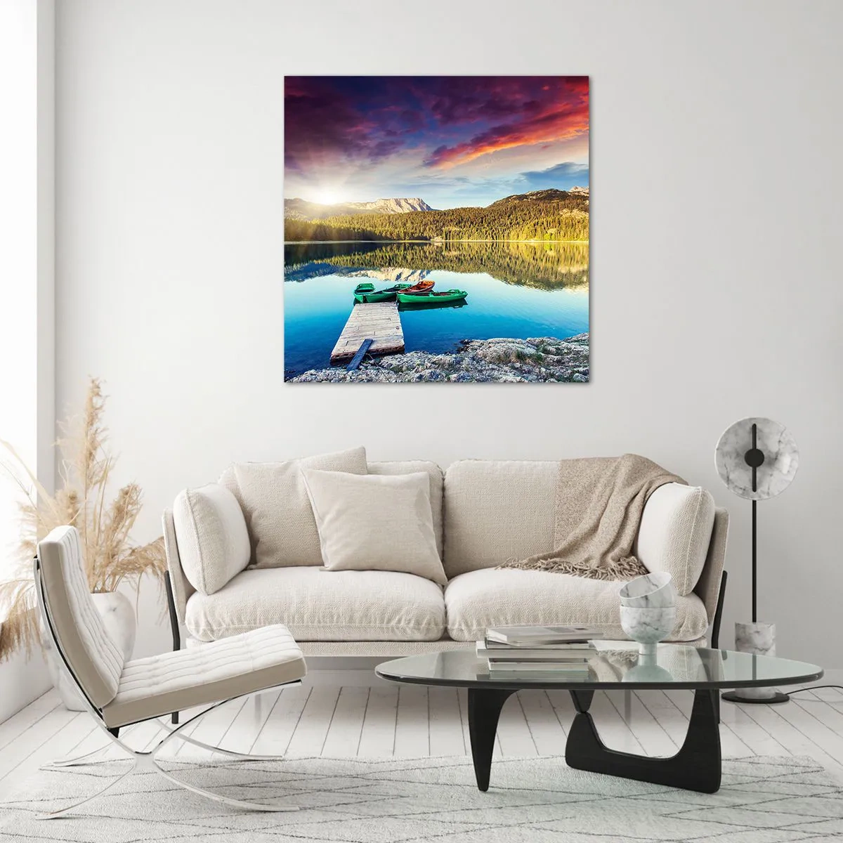 Obraz na skle - Pri vode hladkej ako zrkadlo - 70x70 cm