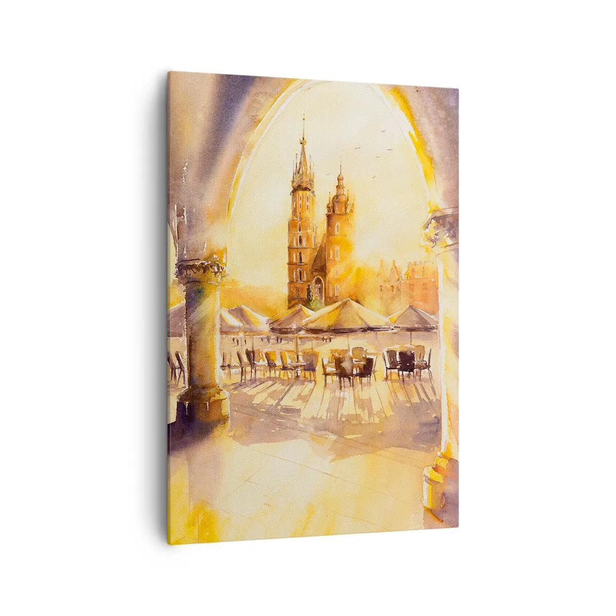 Obraz na plátne - Východ slnka nad krakovským námestím - 70x100 cm