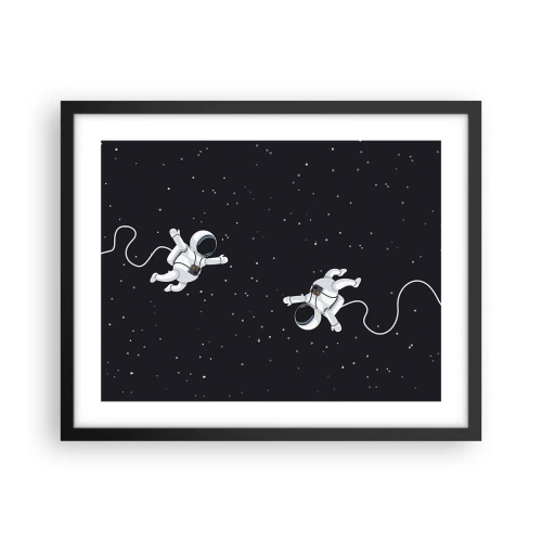 Plagát v čiernom ráme - Kozmický tanec - 50x40 cm