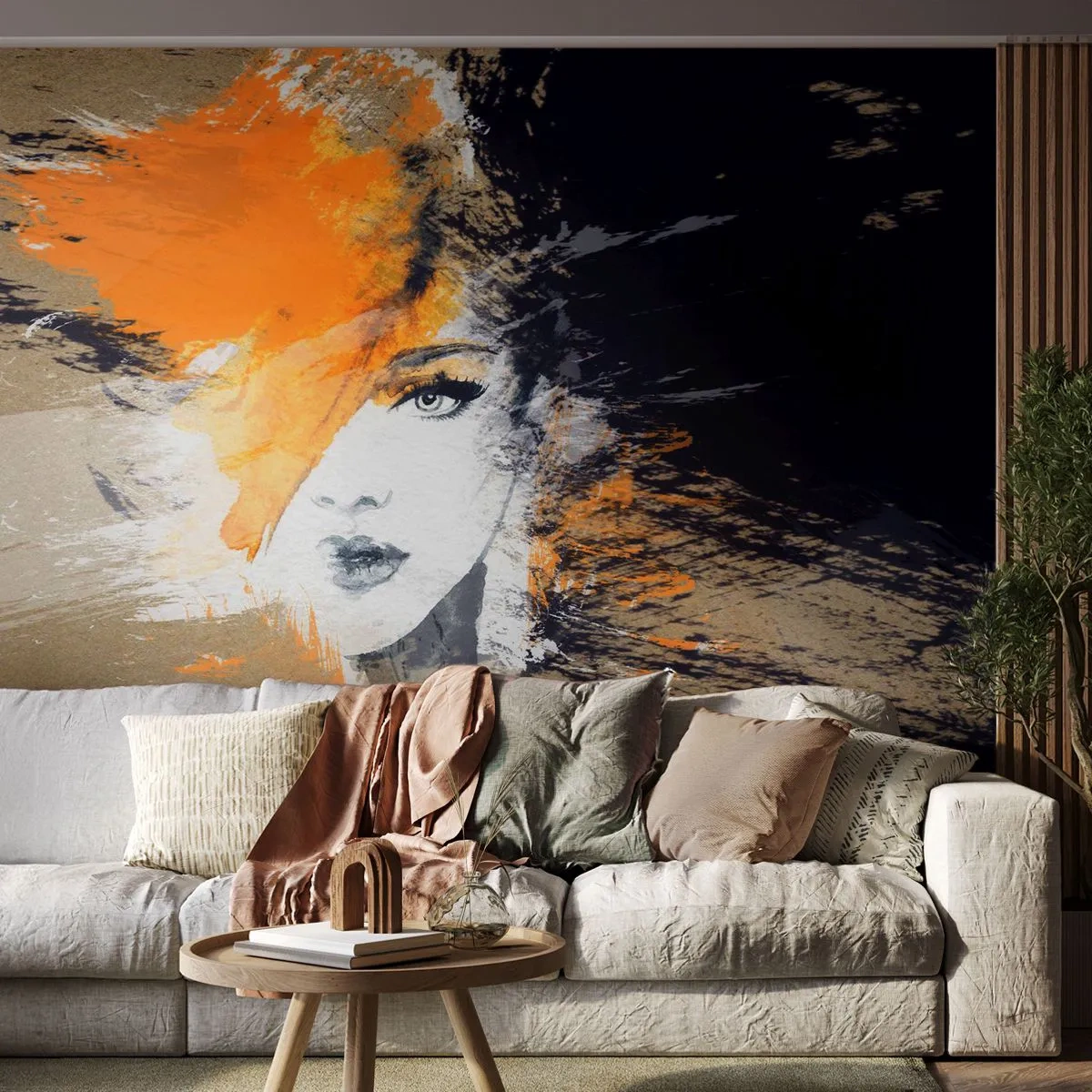 Samolepiaca Fototapeta Deluxe Sticker - A je svetlo - Abstrakcia, Ženská tvár, Žena - 250x175 cm