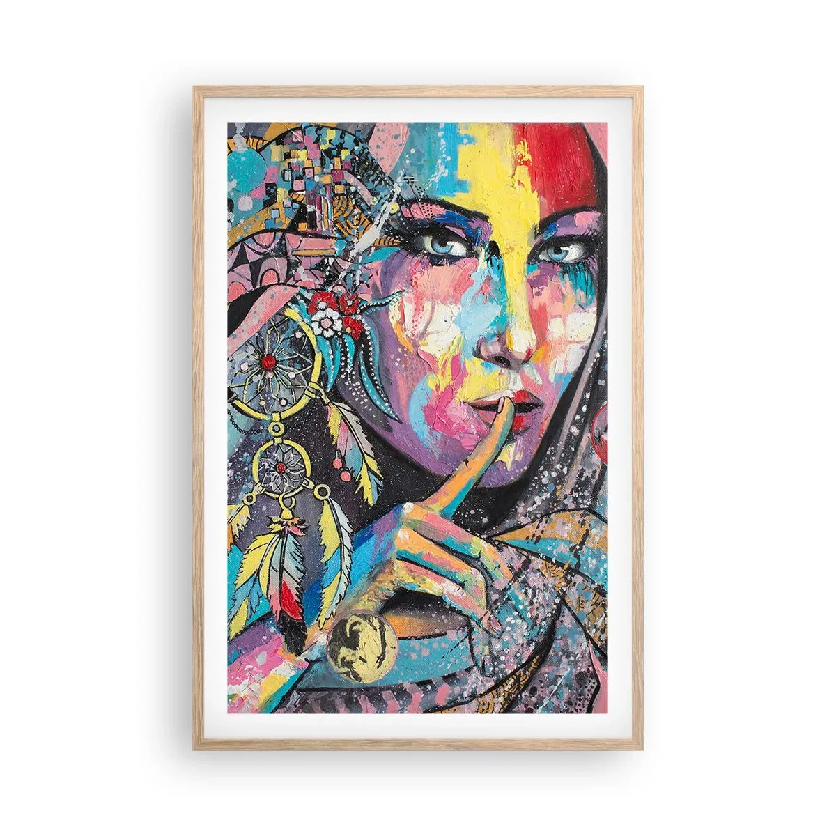 Plagát v ráme zo svetlého duba - Mlč, než pochopíš - 61x91 cm