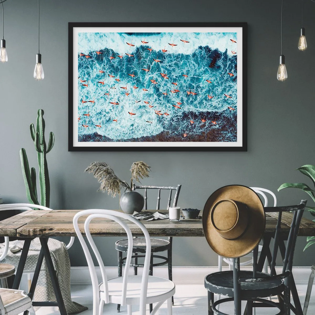 Plagát v čiernom ráme - Prímorský sprievod - 70x50 cm