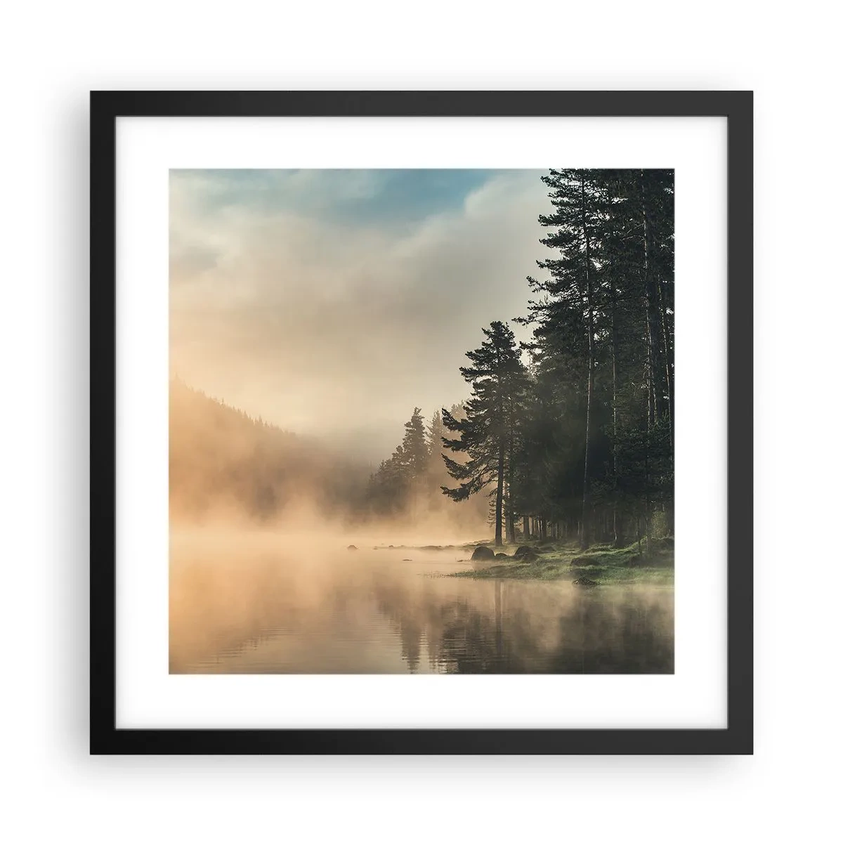 Plagát v čiernom ráme - Zrodenie dňa - 40x40 cm