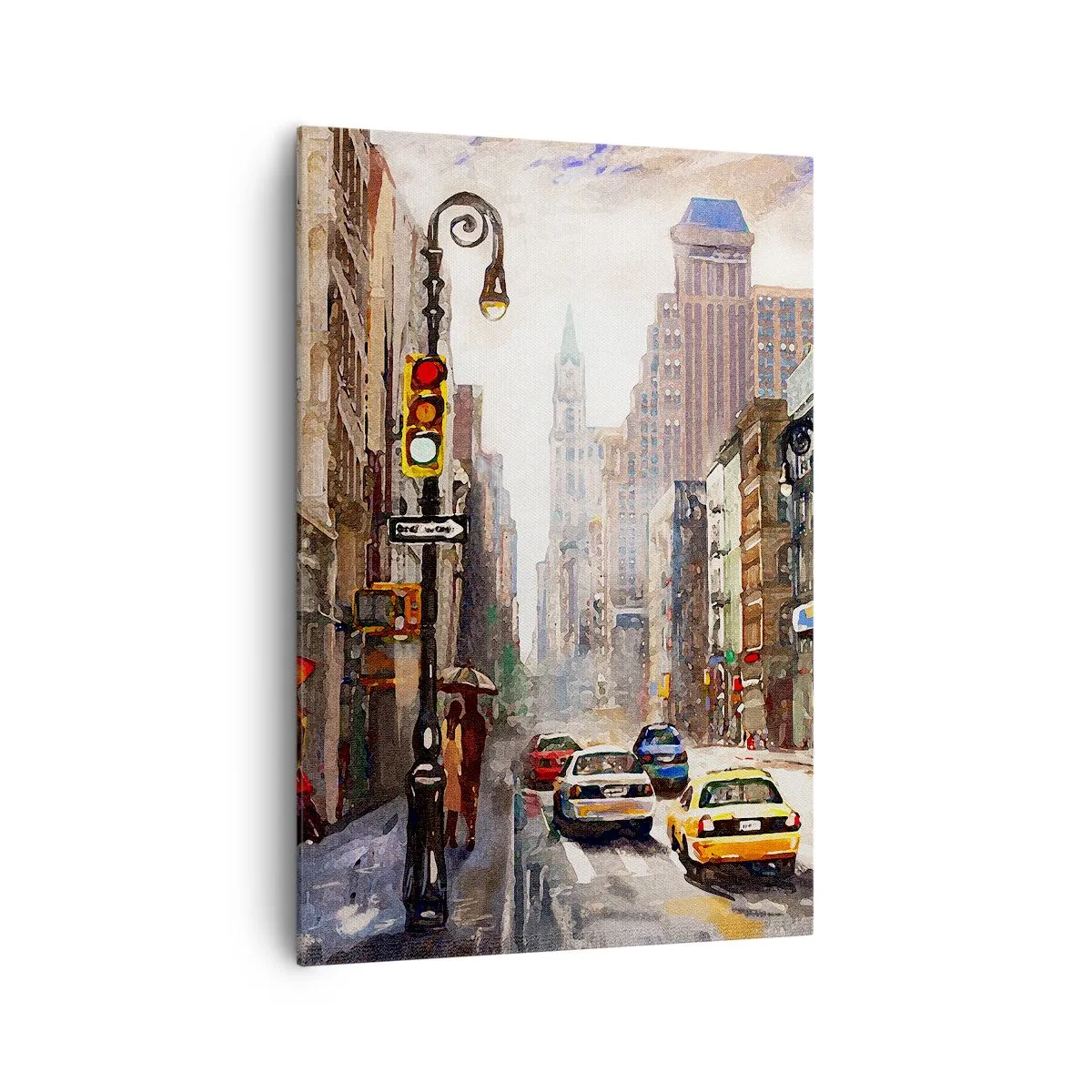 Obraz na plátne - New York – farebný aj v daždi - 70x100 cm
