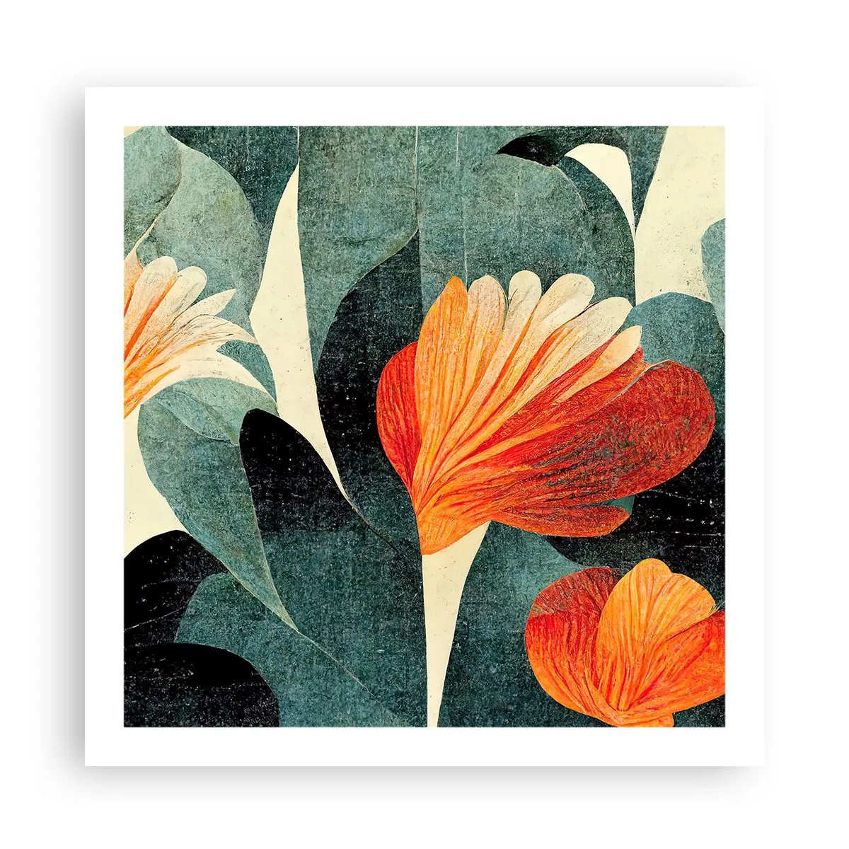 Plagát - Tropické horúco a chlad zelene - 60x60 cm