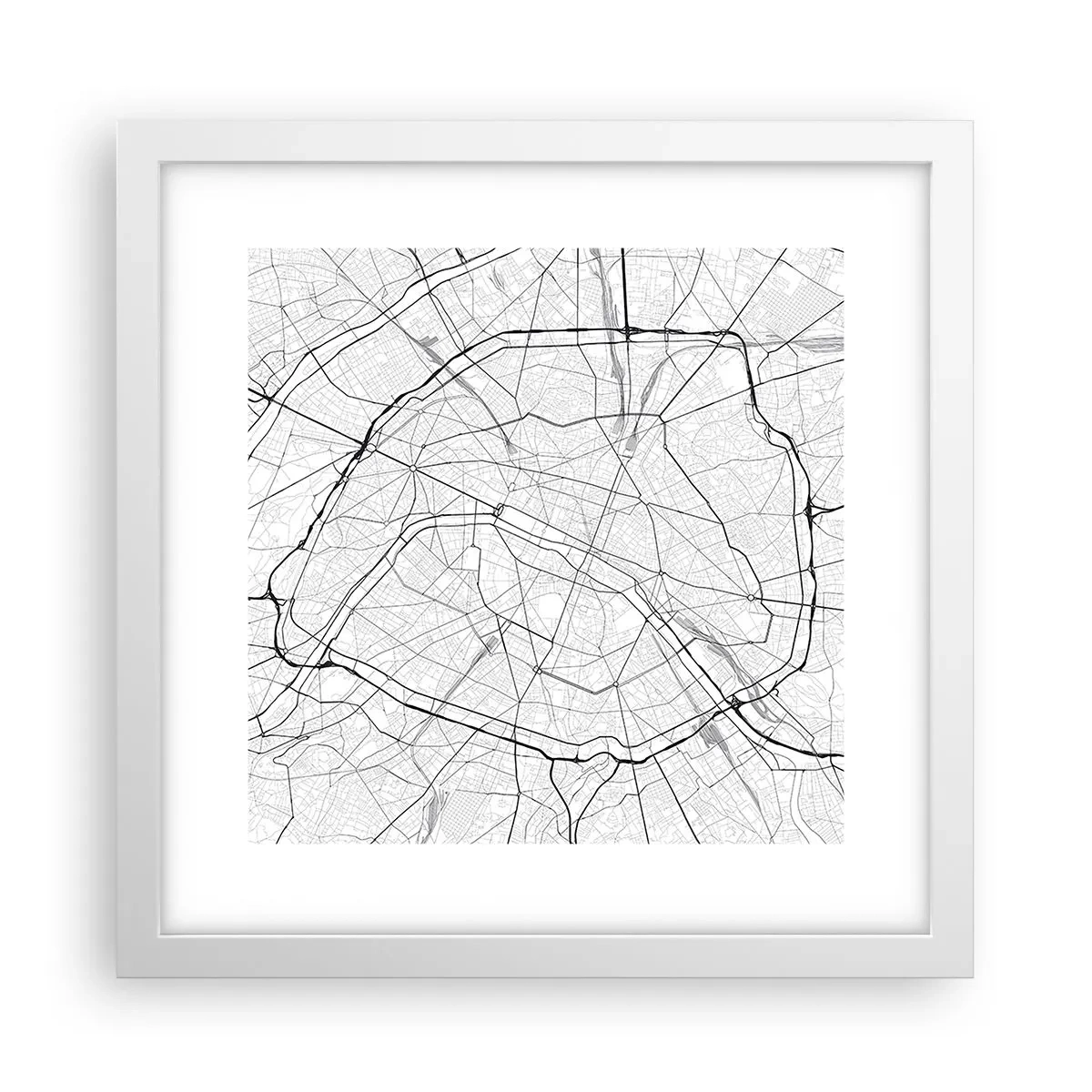 Plagát v bielom ráme - Kvet Paríža - 30x30 cm