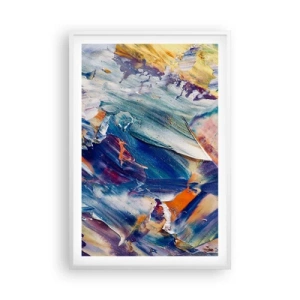 Plagát v bielom ráme - Chaos farieb - 61x91 cm