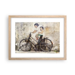 Plagát v ráme zo svetlého duba - Pravda alebo klam? - 40x30 cm