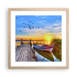 Plagát v ráme zo svetlého duba - Dovidenia, do zajtrajška - 40x40 cm