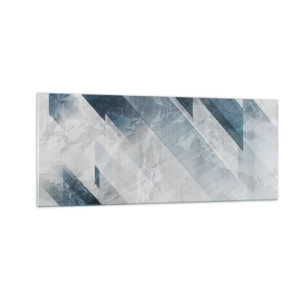 Obraz na skle - Priestorová kompozícia – pohyb šedej - 100x40 cm