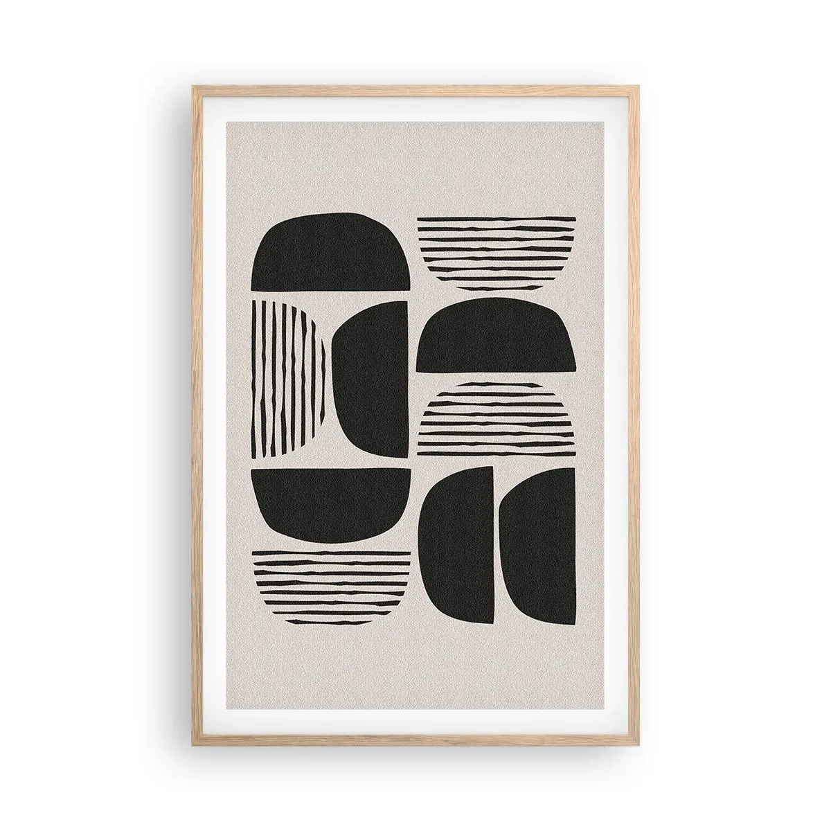 Plagát v ráme zo svetlého duba - Polovičaté sústavy - 61x91 cm