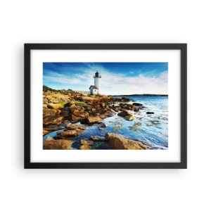 Plagát v čiernom ráme - Vráťte sa šťastne, čakám - 40x30 cm