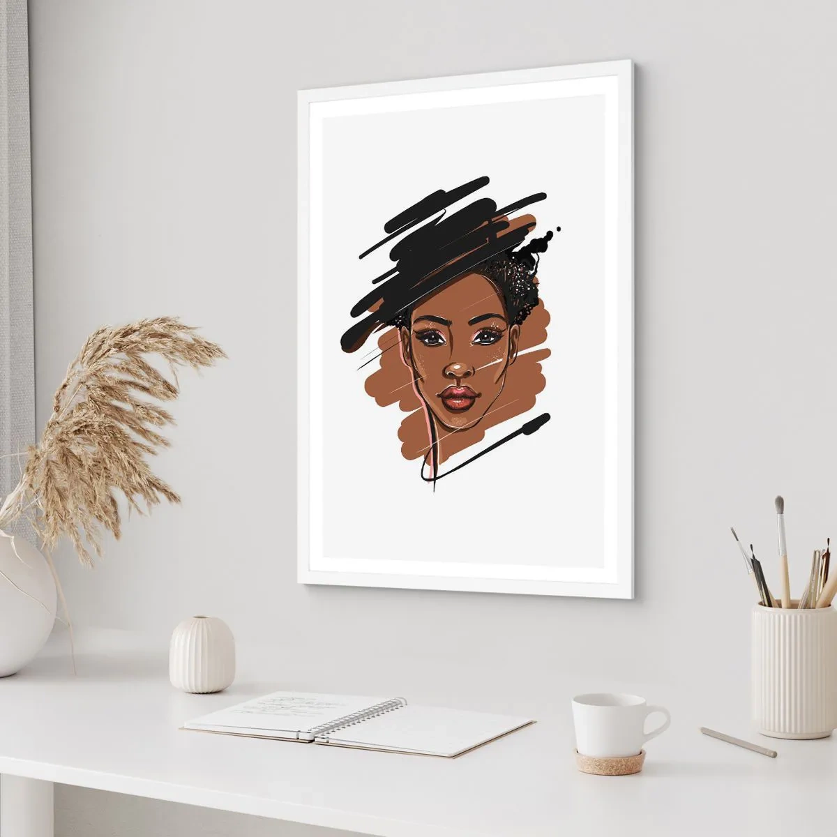 Plagát v bielom ráme - Sladká ako čokoláda - 50x70 cm