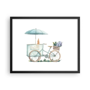 Plagát v čiernom ráme - Sladká spomienka na leto - 50x40 cm