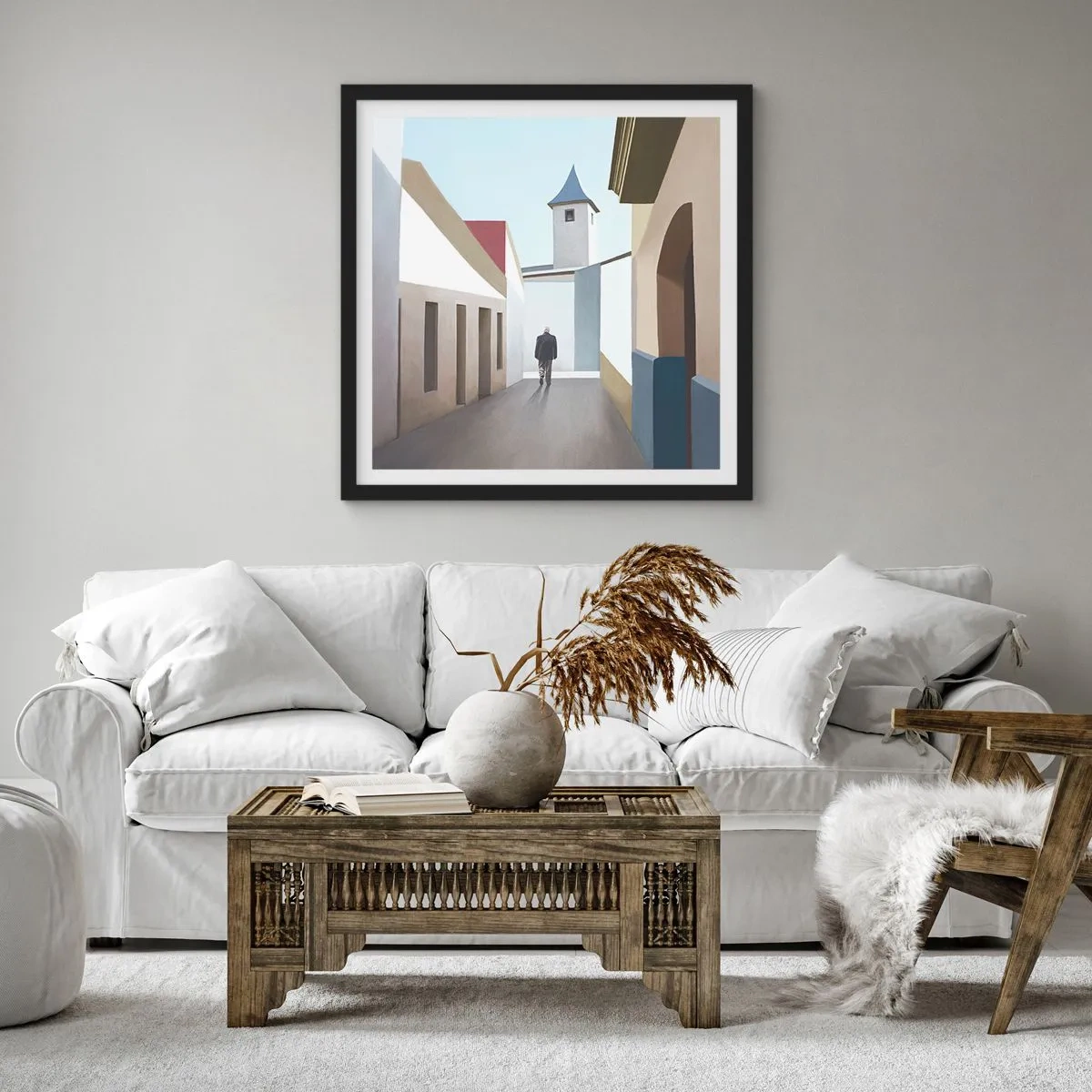 Plagát v čiernom ráme - Slnečná prechádzka - 60x60 cm