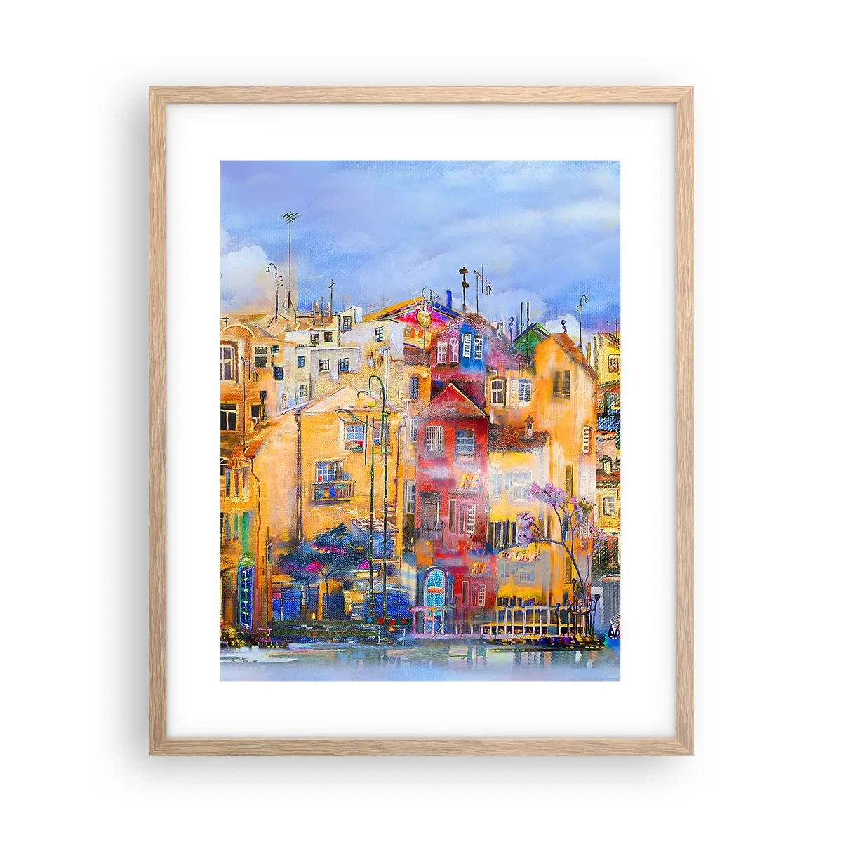 Plagát v ráme zo svetlého duba - Sme spolu - 40x50 cm