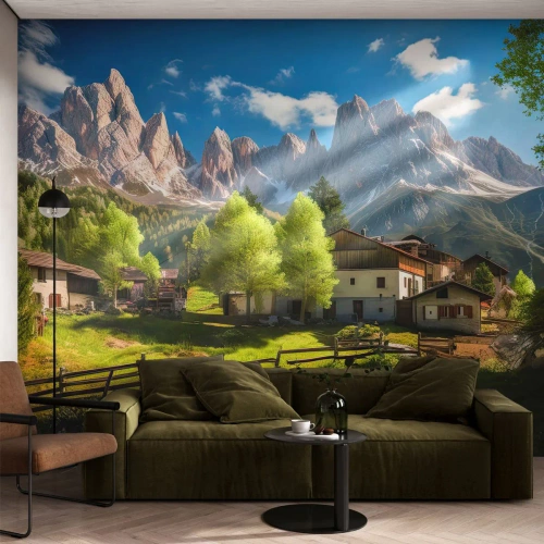 Fototapeta Standard Eco - Alpská idyla - hory, Krajina, Alpy - 500x350 cm