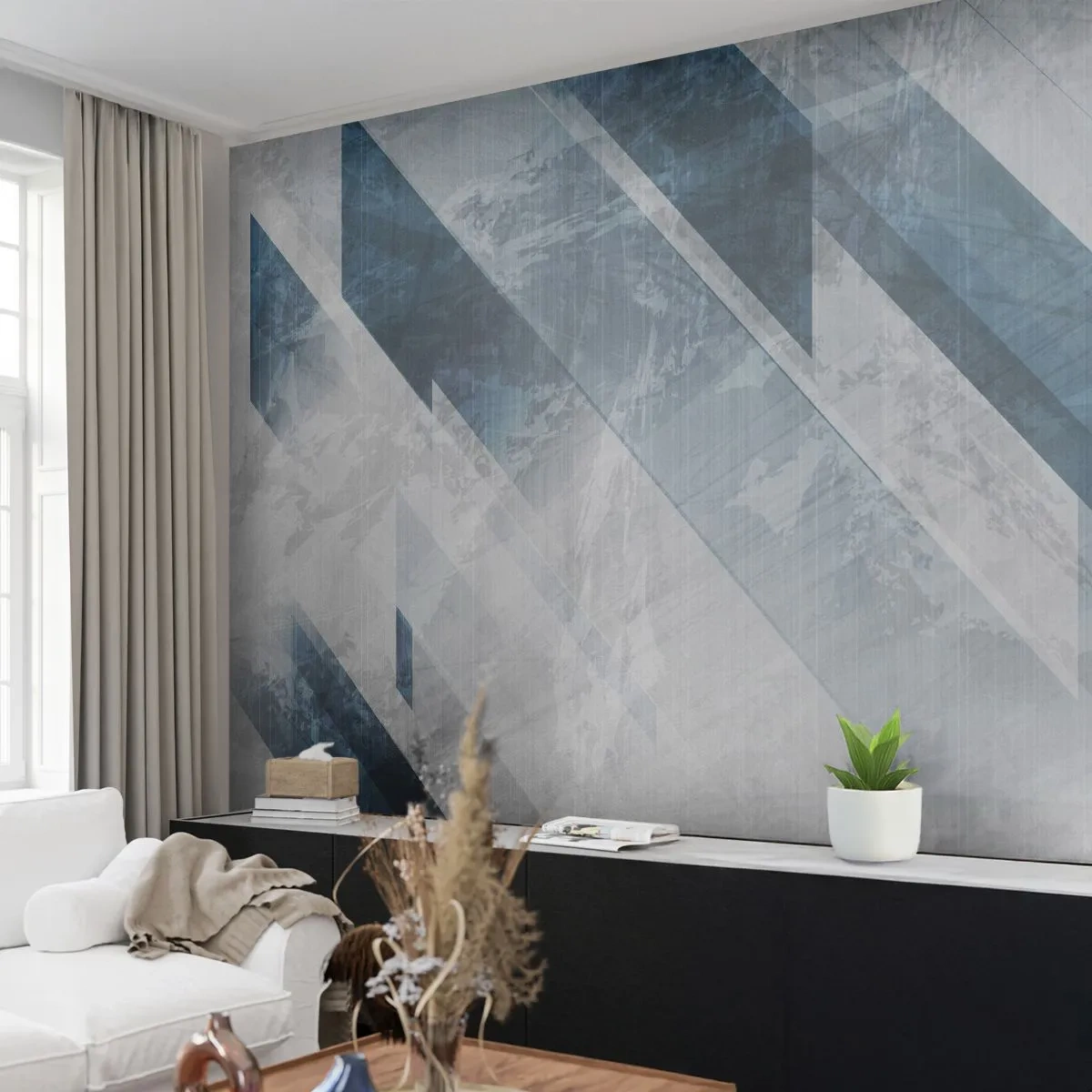 Fototapeta Premium Canvas - Priestorová kompozícia – pohyb šedej - Abstrakcia, Kus, Moderný vzor - 200x140 cm