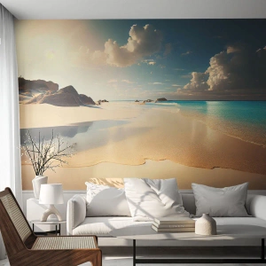 Fototapeta Premium Sand - Vysnený deň - Divoká pláž, oceán, Hrana - 100x70 cm