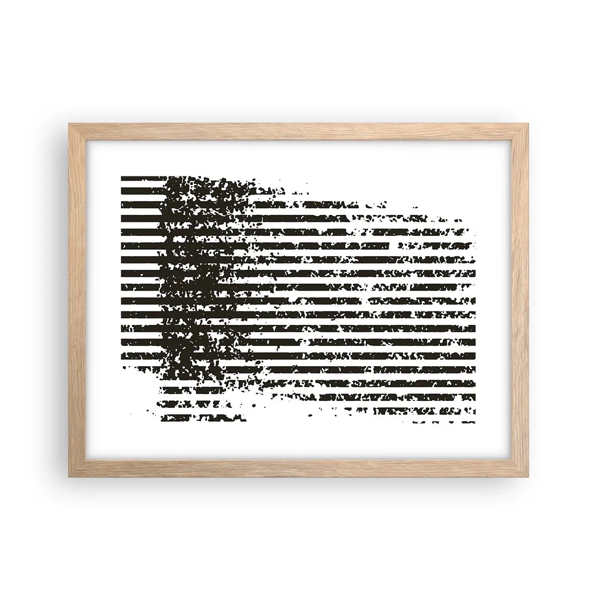 Plagát v ráme zo svetlého duba - Rytmus a šum - 40x30 cm