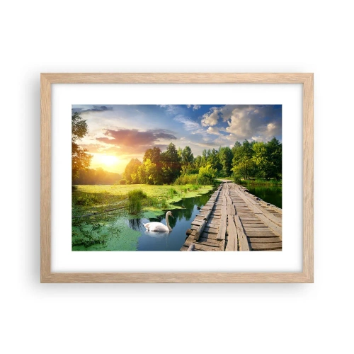 Plagát v ráme zo svetlého duba - Leto, leto všade - 40x30 cm