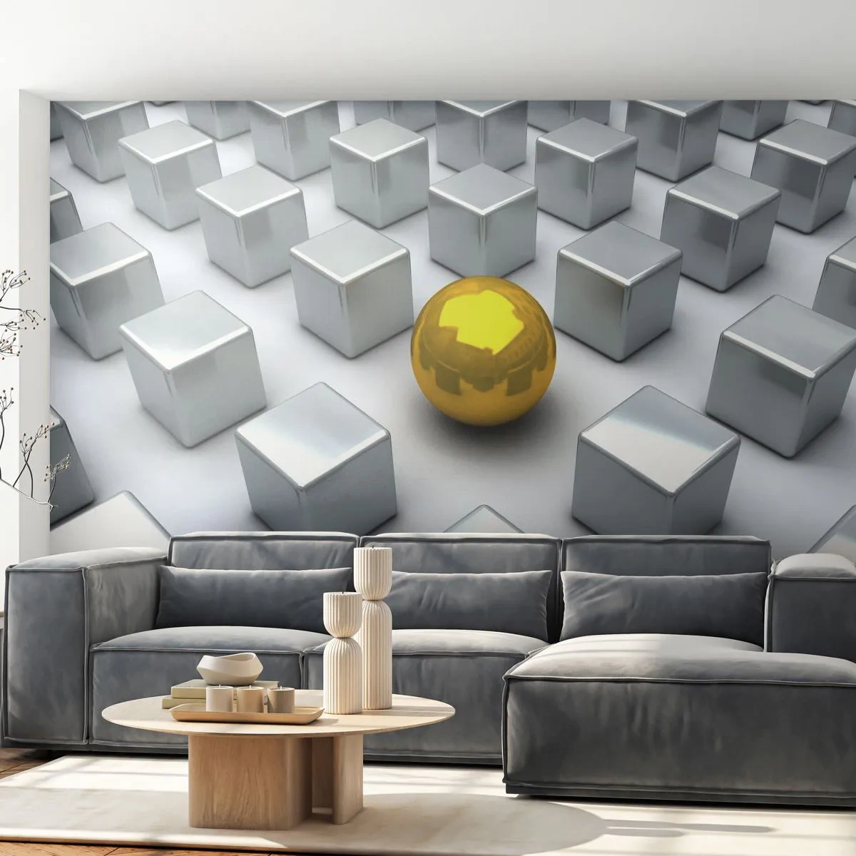 Samolepiaca Fototapeta Deluxe Sticker - Prečo ja? Geometrická kompozícia - Abstrakcia, 3D, Grafika - 250x175 cm