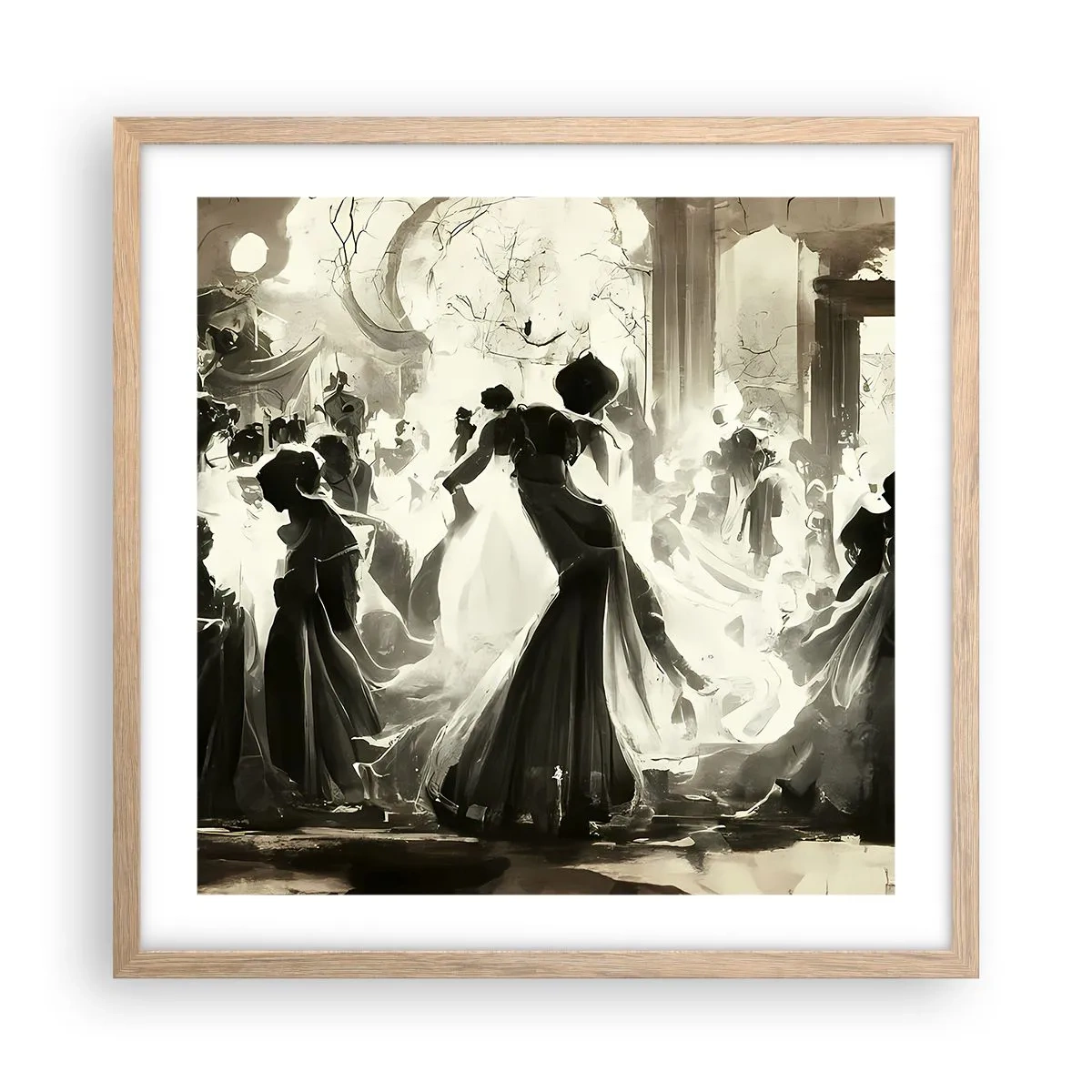 Plagát v ráme zo svetlého duba - Veľká maškaráda - 50x50 cm