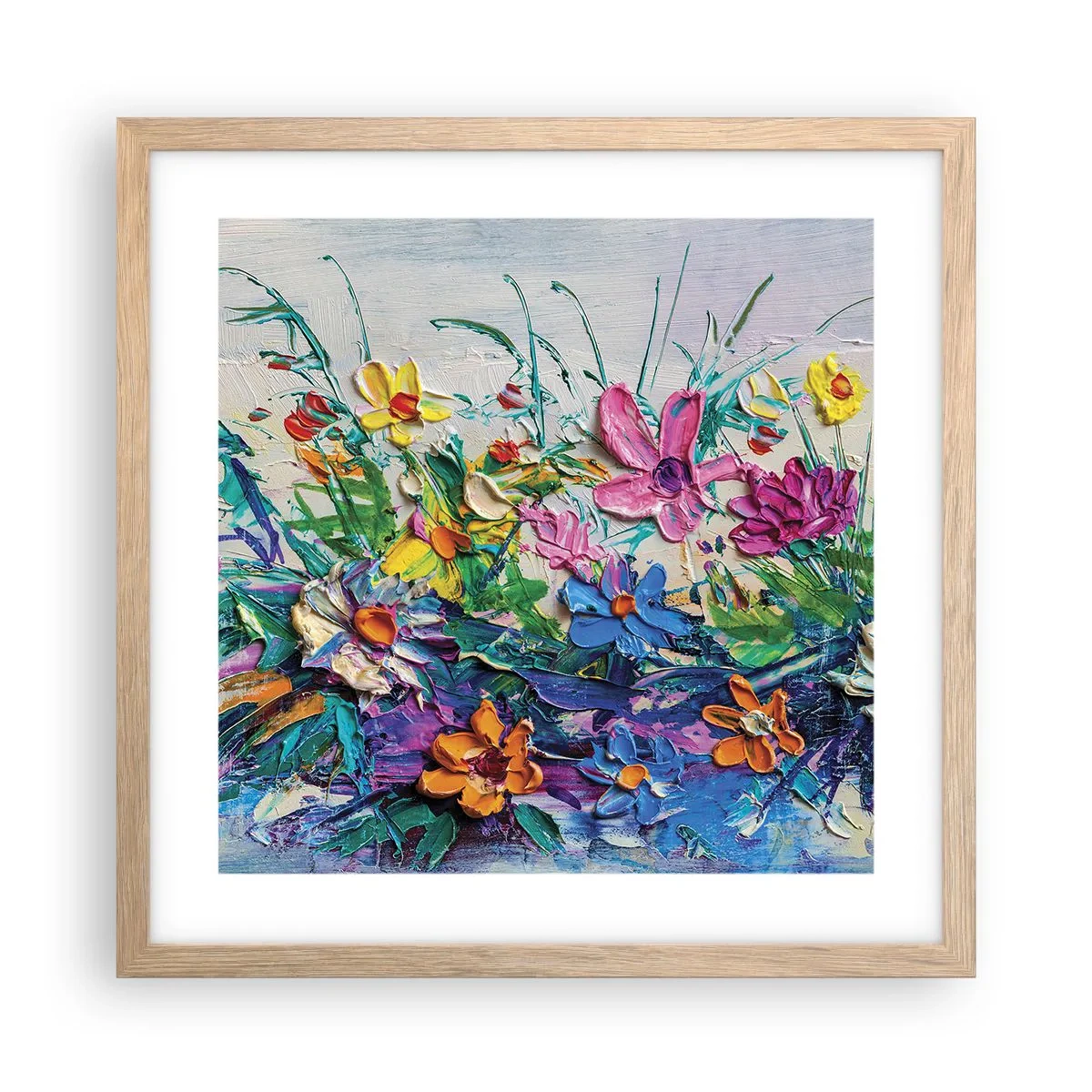 Plagát v ráme zo svetlého duba - Vôbec nie zátišie - 40x40 cm