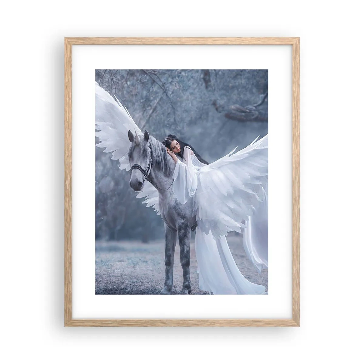 Plagát v ráme zo svetlého duba - Nadšený okamih - 40x50 cm