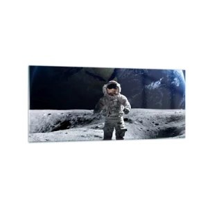 Obraz na skle - Pozdravy z Mesiaca - 120x50 cm