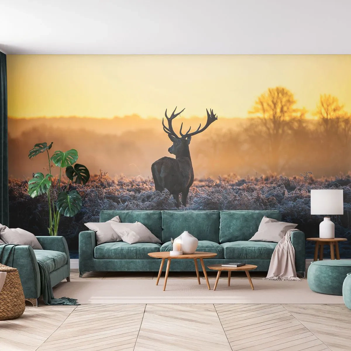 Fototapeta na mieru Standard Eco - Korunovaný na svojom panstve - Krajina, Zvieratá, Jeleň