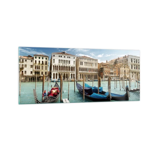 Obraz na skle - Paláce v modrej - 100x40 cm