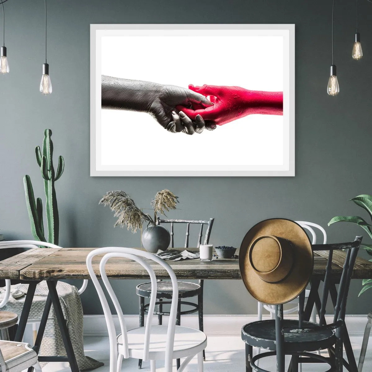 Plagát v bielom ráme - Spolu aj keď sme odlišní - 70x50 cm