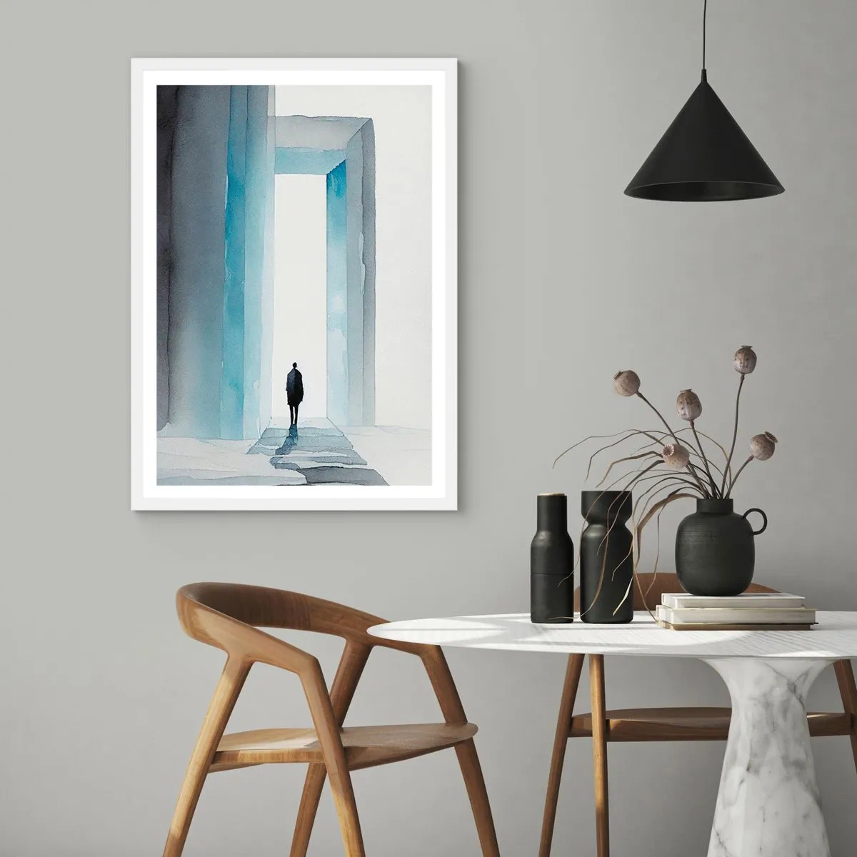 Plagát v bielom ráme - Ži bez obmedzenia - 61x91 cm