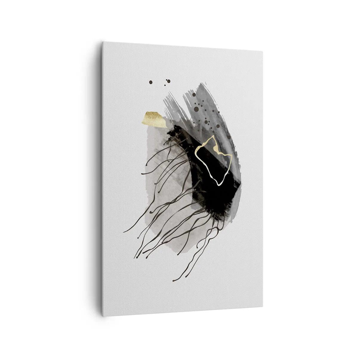 Obraz na plátne - V čiernej a zlatej - 80x120 cm