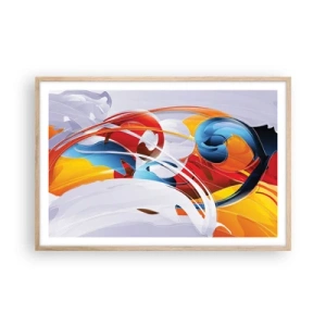 Plagát v ráme zo svetlého duba - Tanec živlov - 91x61 cm