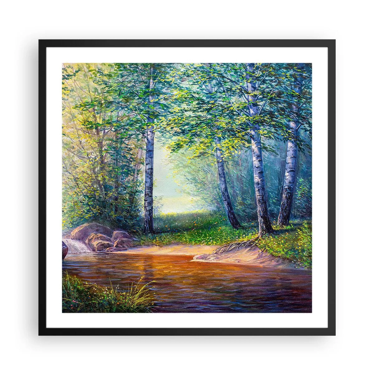 Plagát v čiernom ráme - Idylické prostredie - 60x60 cm