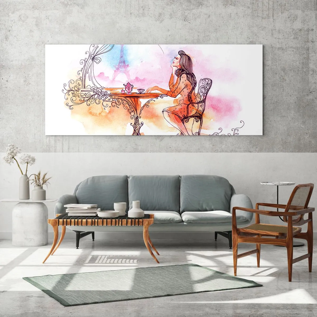 Obraz na skle - Parížska elegancia - 100x40 cm