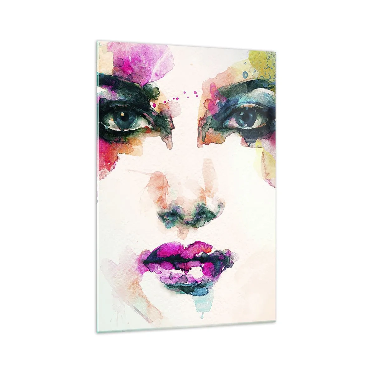 Obraz na skle - Portrét maľovaný dúhou - 70x100 cm