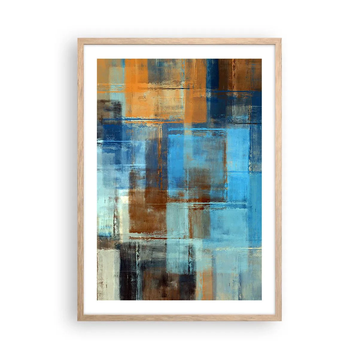 Plagát v ráme zo svetlého duba - Cez modrý závoj - 50x70 cm