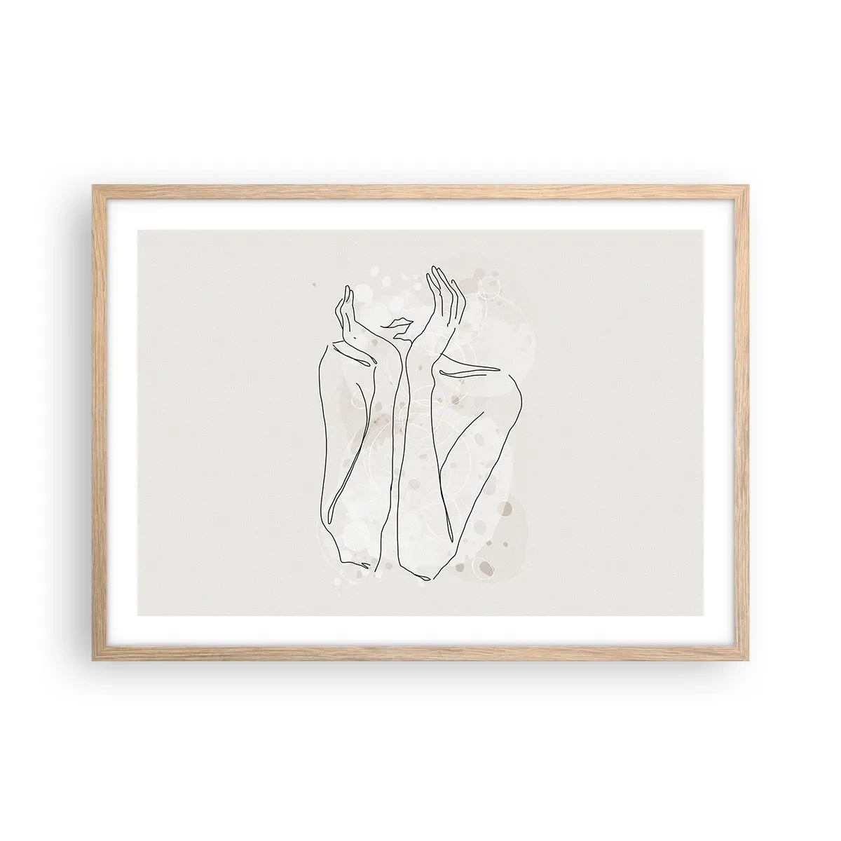 Plagát v ráme zo svetlého duba - Zasnený okamih - 70x50 cm