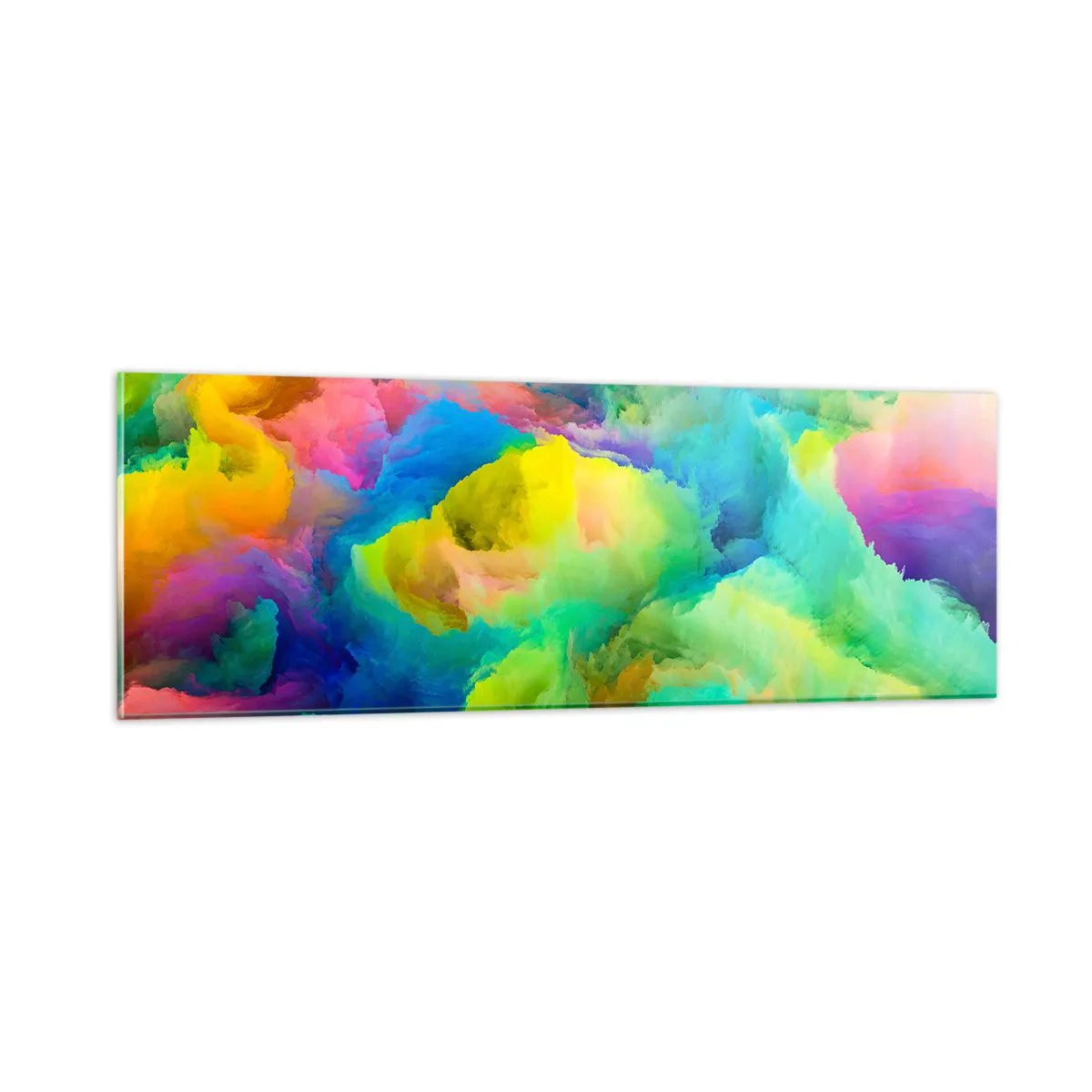 Obraz na skle - Dúhové páperie - 90x30 cm