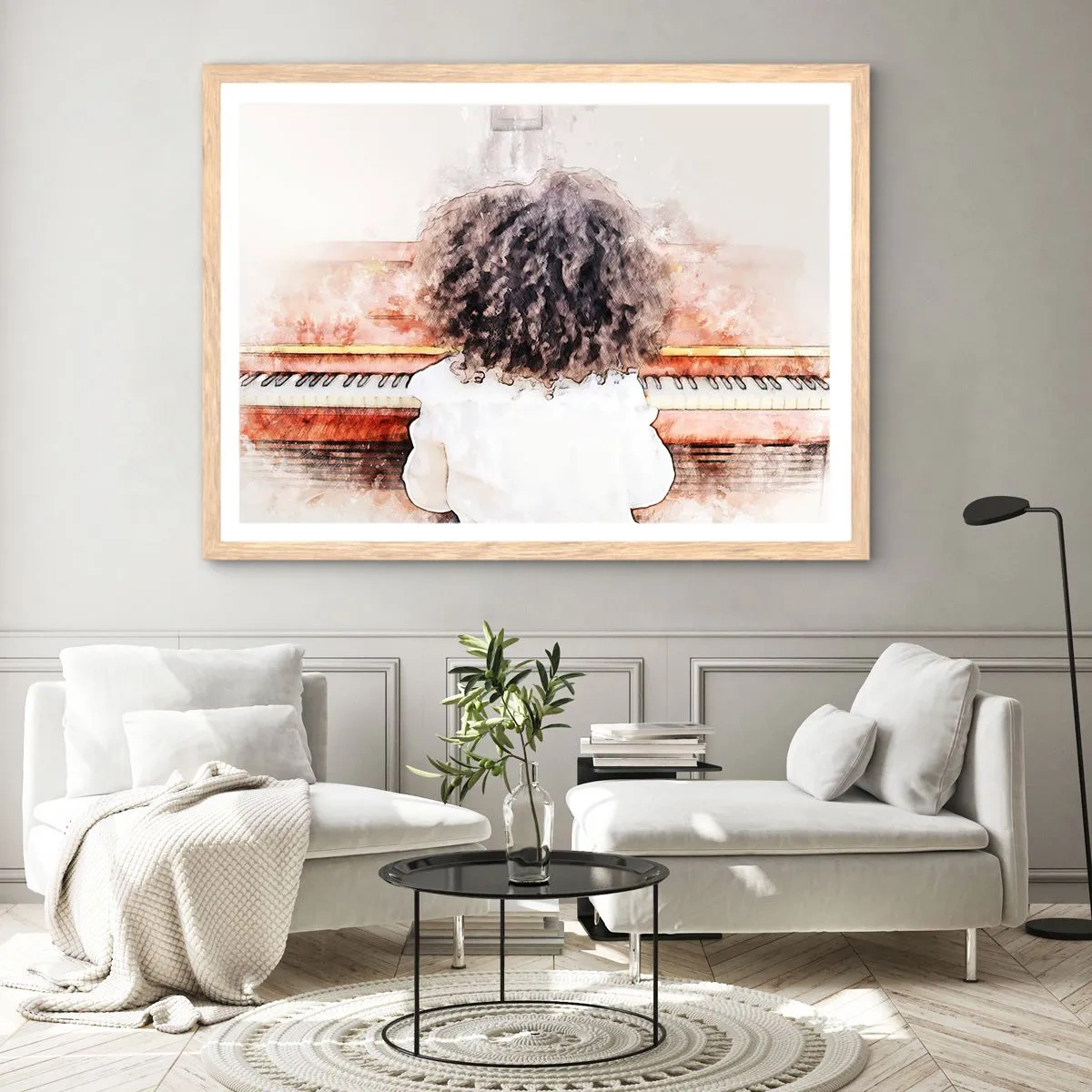 Plagát v ráme zo svetlého duba - V novom svete - 100x70 cm