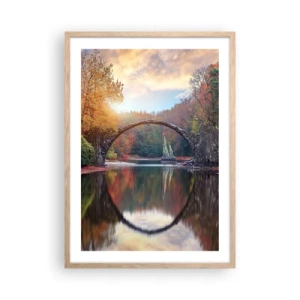Plagát v ráme zo svetlého duba - Za zrkadlom - 50x70 cm