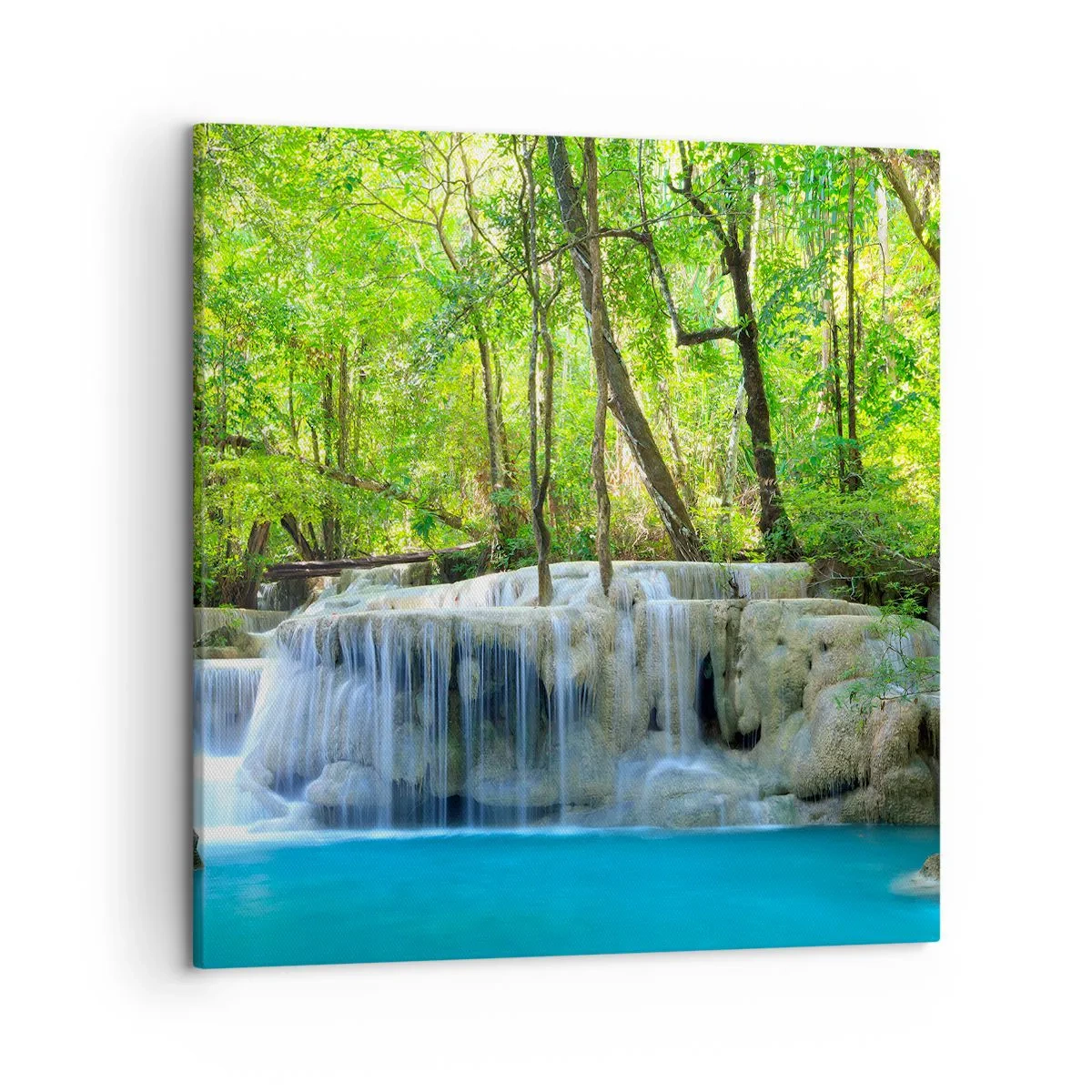 Obraz na plátne - Utopiť v tyrkyse a zeleni - 50x50 cm