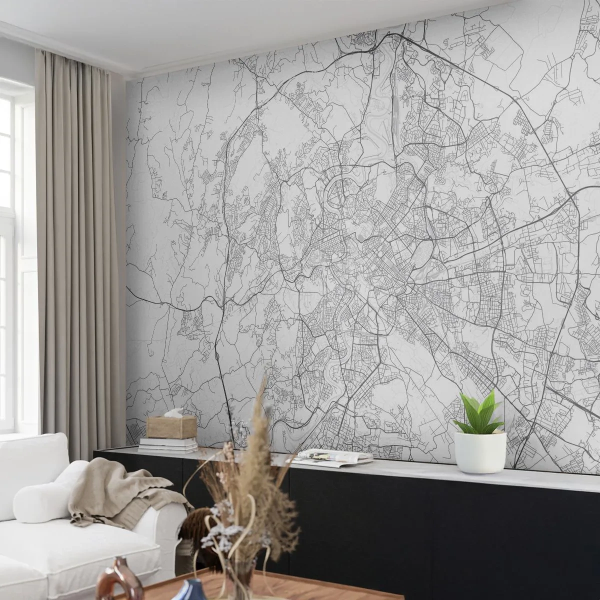 Samolepiaca Fototapeta Deluxe Sticker - Rímsky kruh - Mesto, Mapa mesta, Rím - 250x175 cm